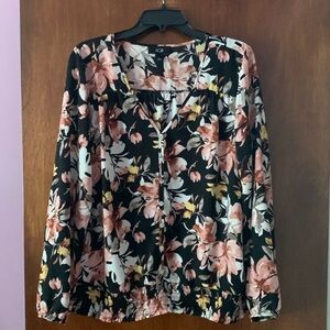 AGB Pink and White Relaxed Buttoned Blouse
